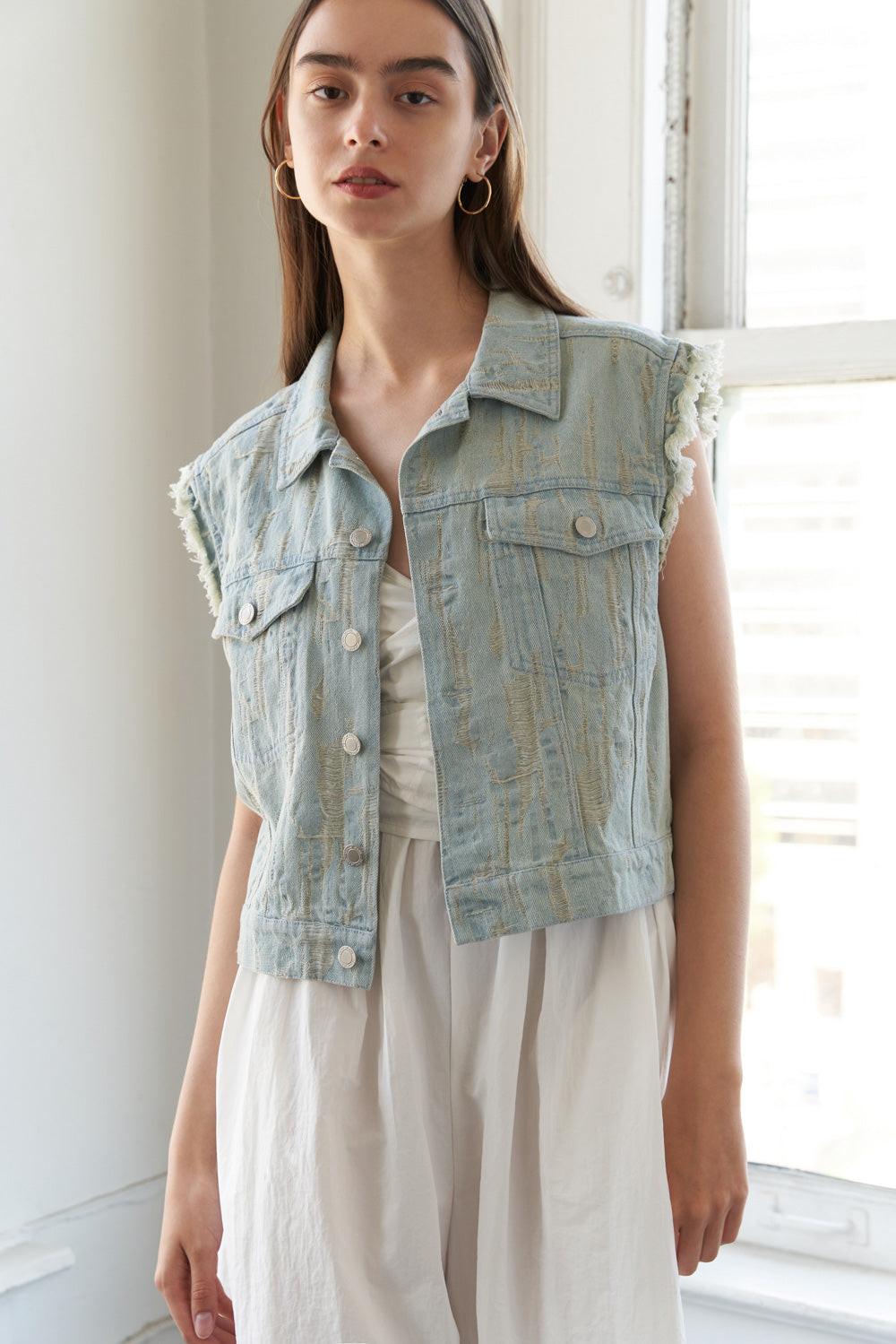 BLESSED LIFT DENIM VEST.