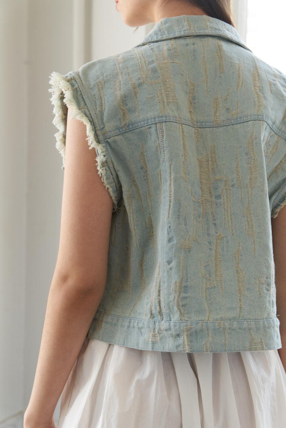 BLESSED LIFT DENIM VEST.