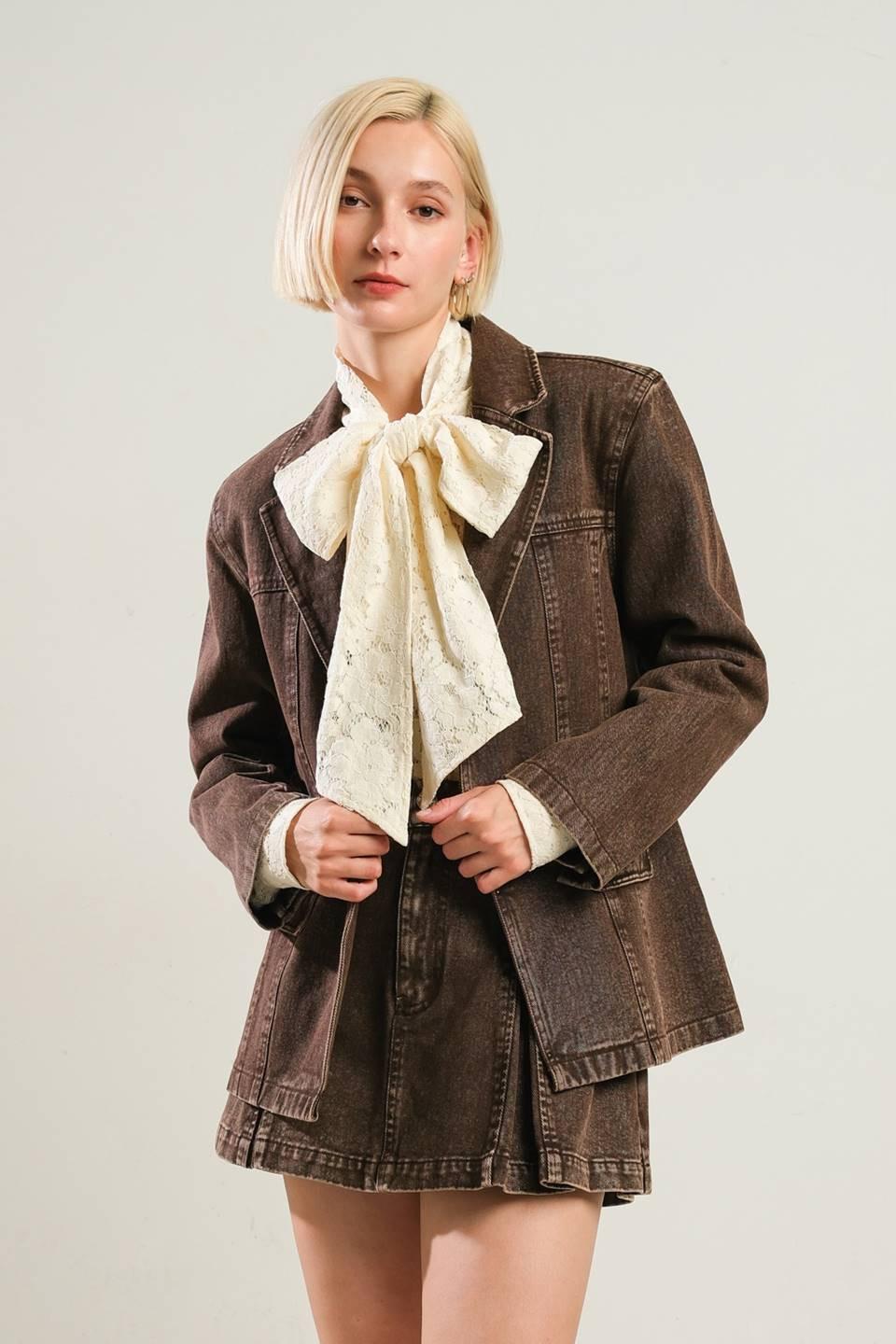 DARING CONFIDENCE DENIM BLAZER.