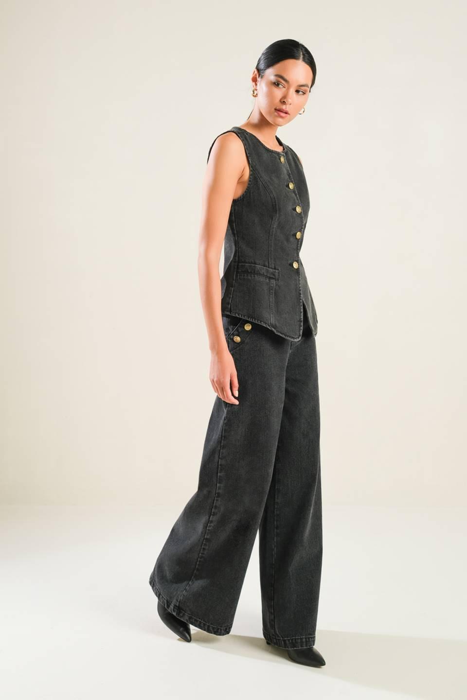 MYSTIC SANDS DENIM VEST.