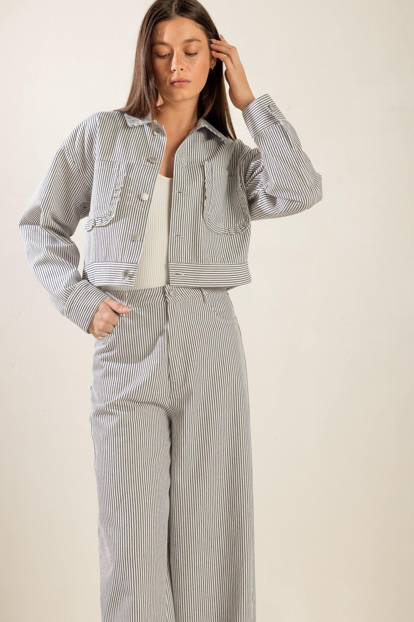 HONESTLY LOVE YOU TWILL CROP JACKET - Flying Tomato - JACKETS - Freemarket