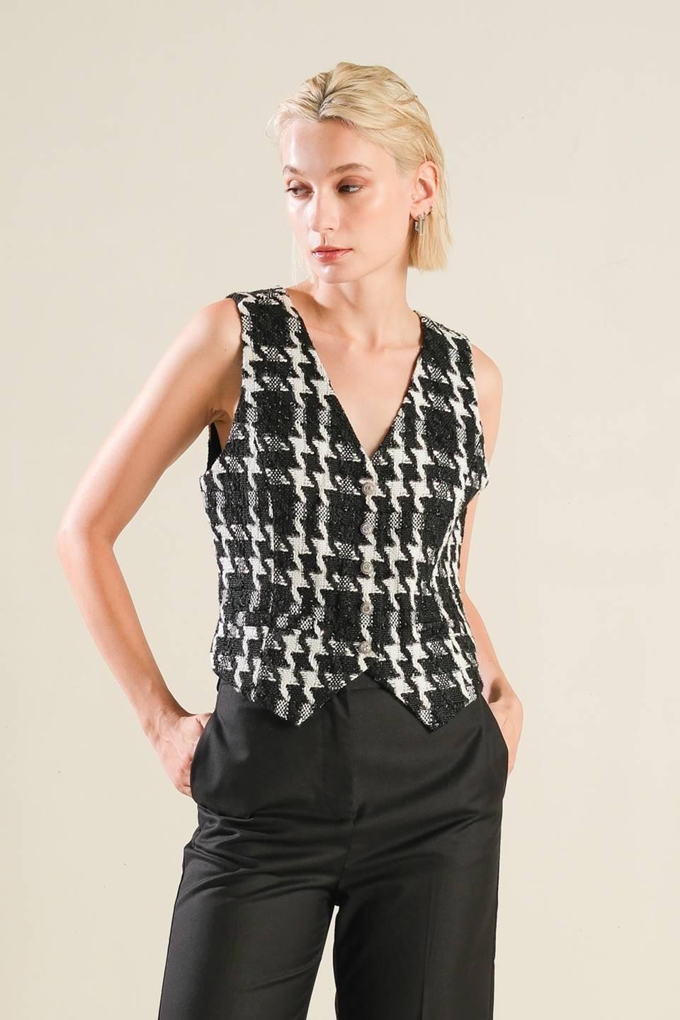 WHEN I'M WITH YOU TWEED VEST.