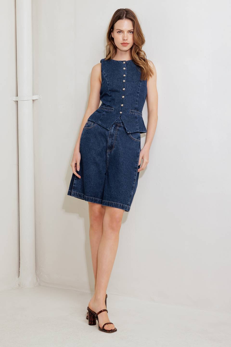 COFFEE PETAL DENIM VEST