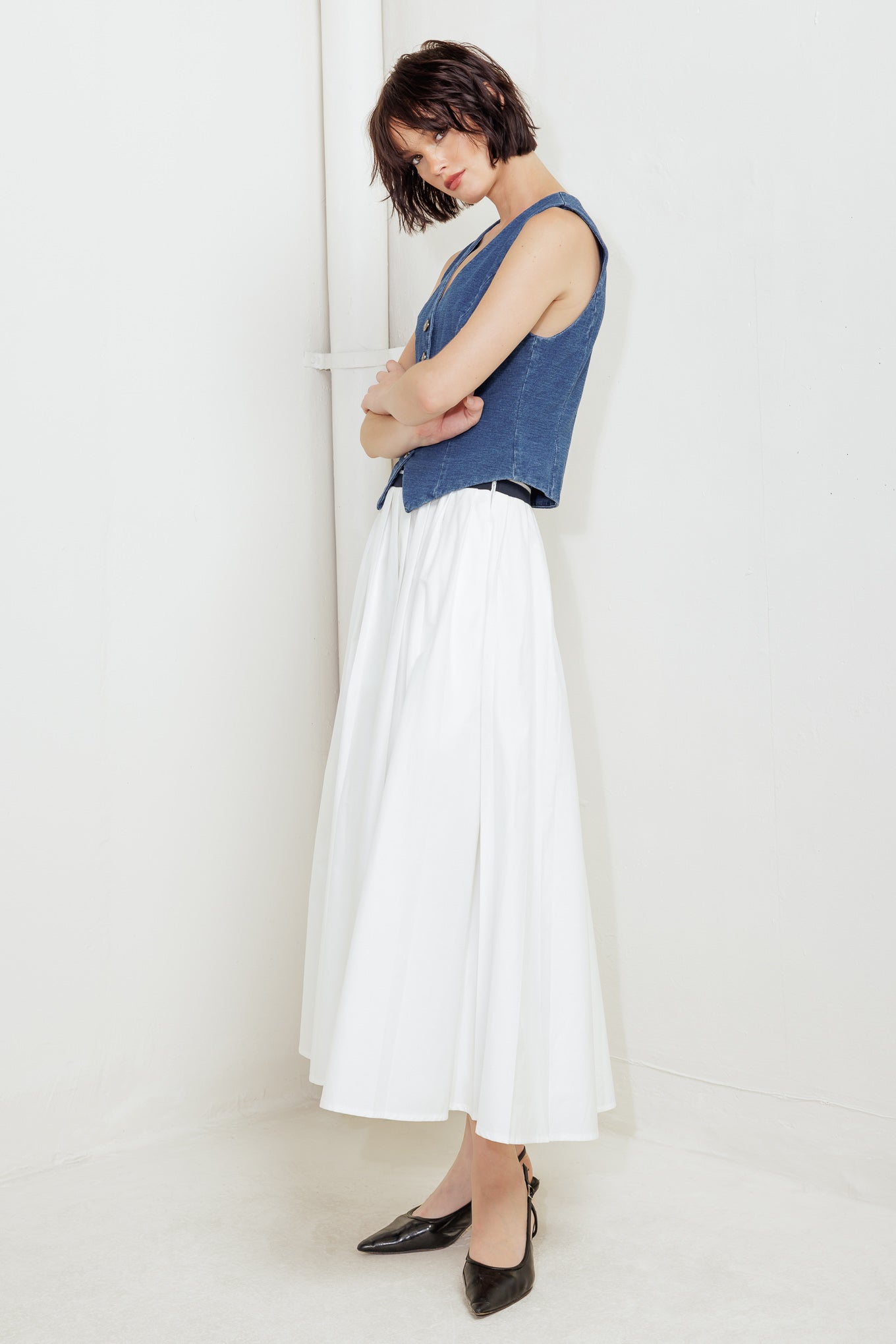 URBAN INDIGO FRENCH TERRY DENIM VEST