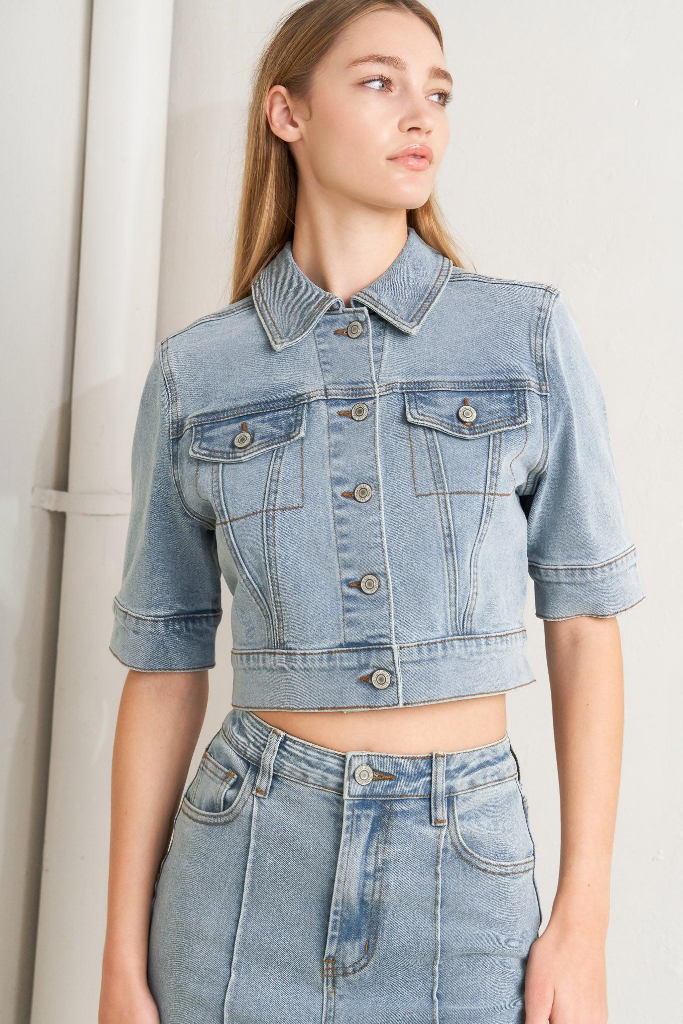 MODERN NEUTRAL DENIM JACKET.