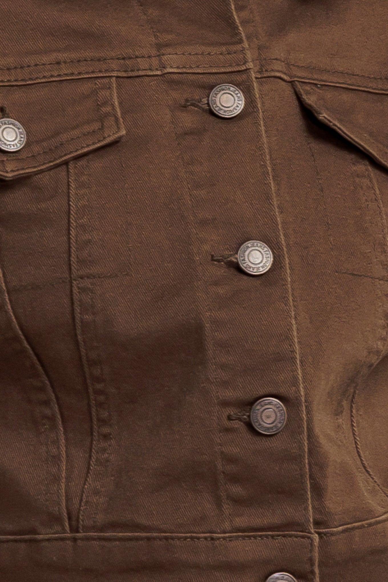 EFFORTLESS EDGE BROWN TWILL JACKET.