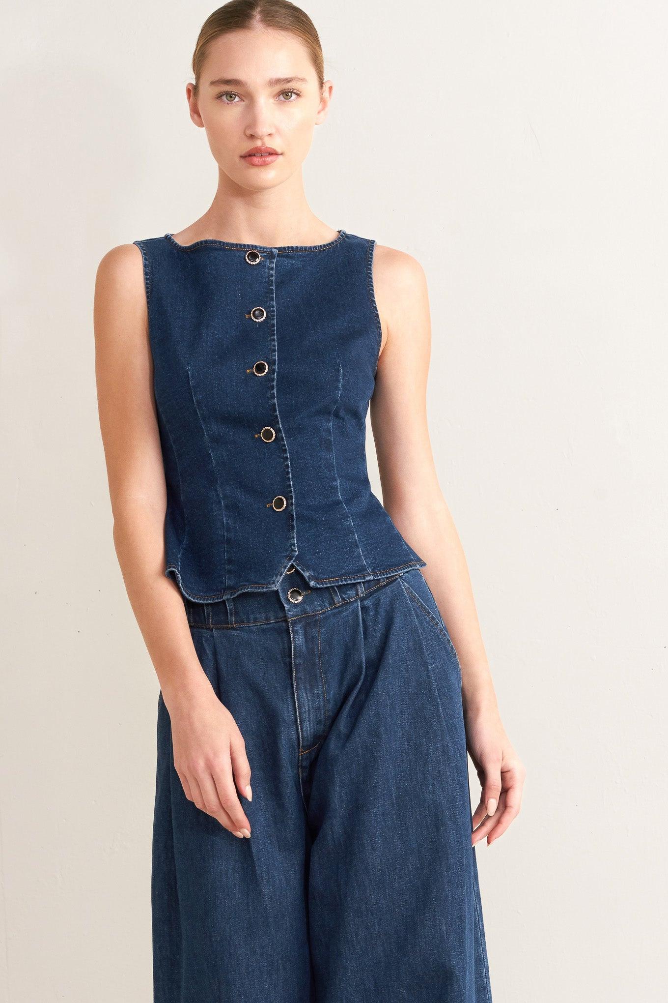 RETRO STREET DENIM VEST.