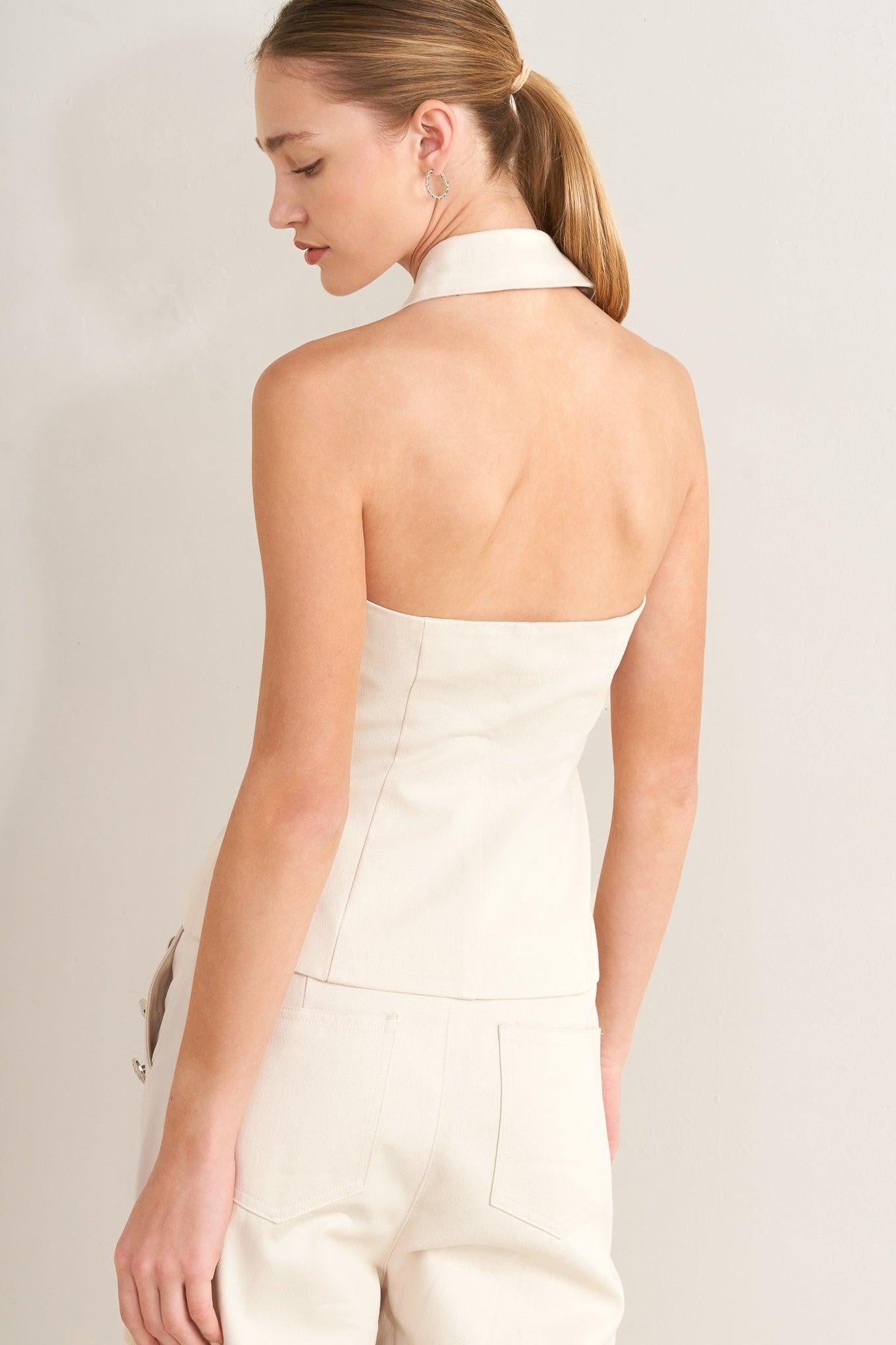 RUNWAY TAILORED WOVEN VEST.