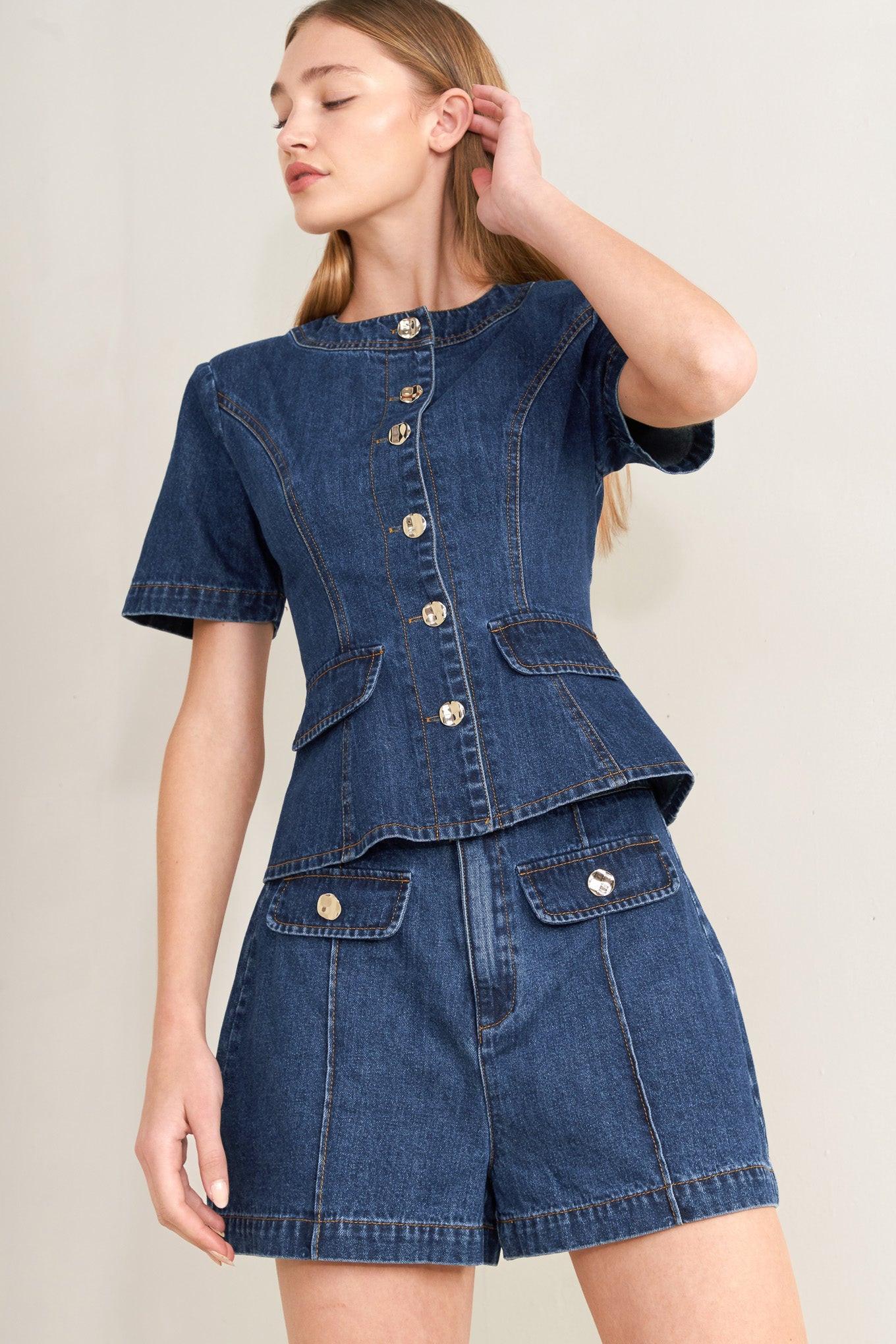 FOREVER STYLISH DENIM TOP.
