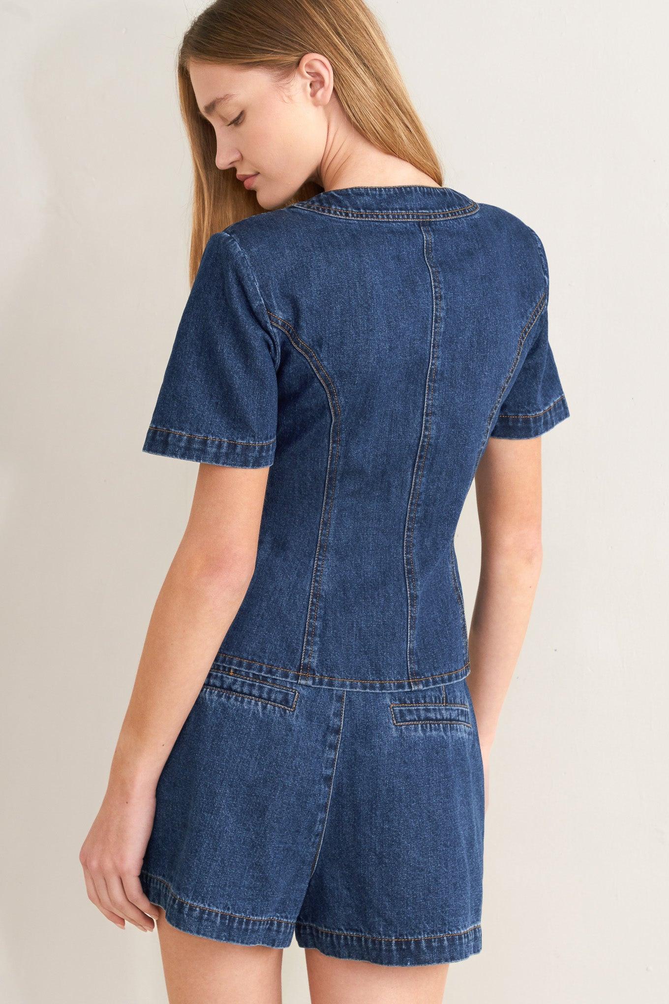FOREVER STYLISH DENIM TOP.