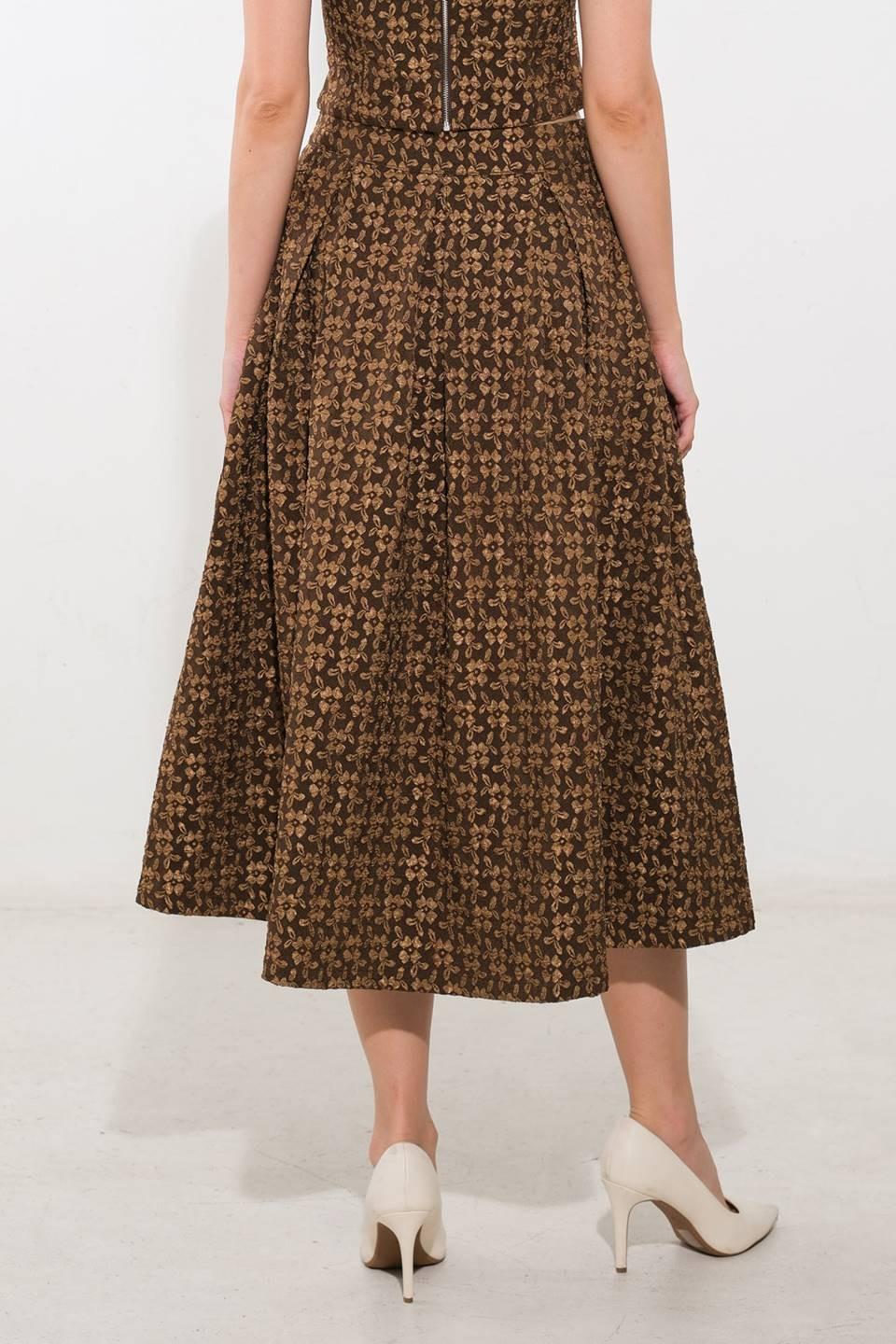 UPGRADED EVENT WOVEN MIDI SKIRT.
