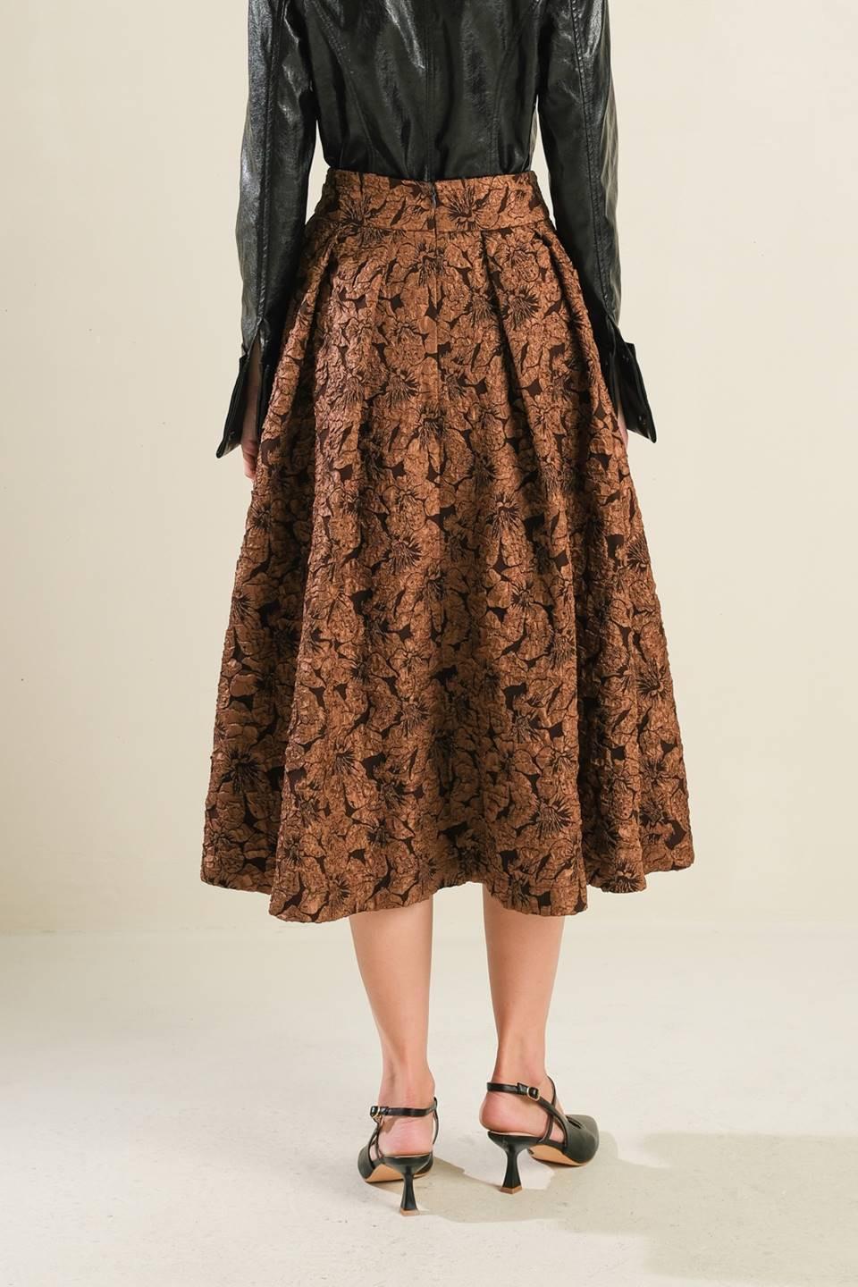 ETERNAL DEVOTION WOVEN FULL MIDI SKIRT.