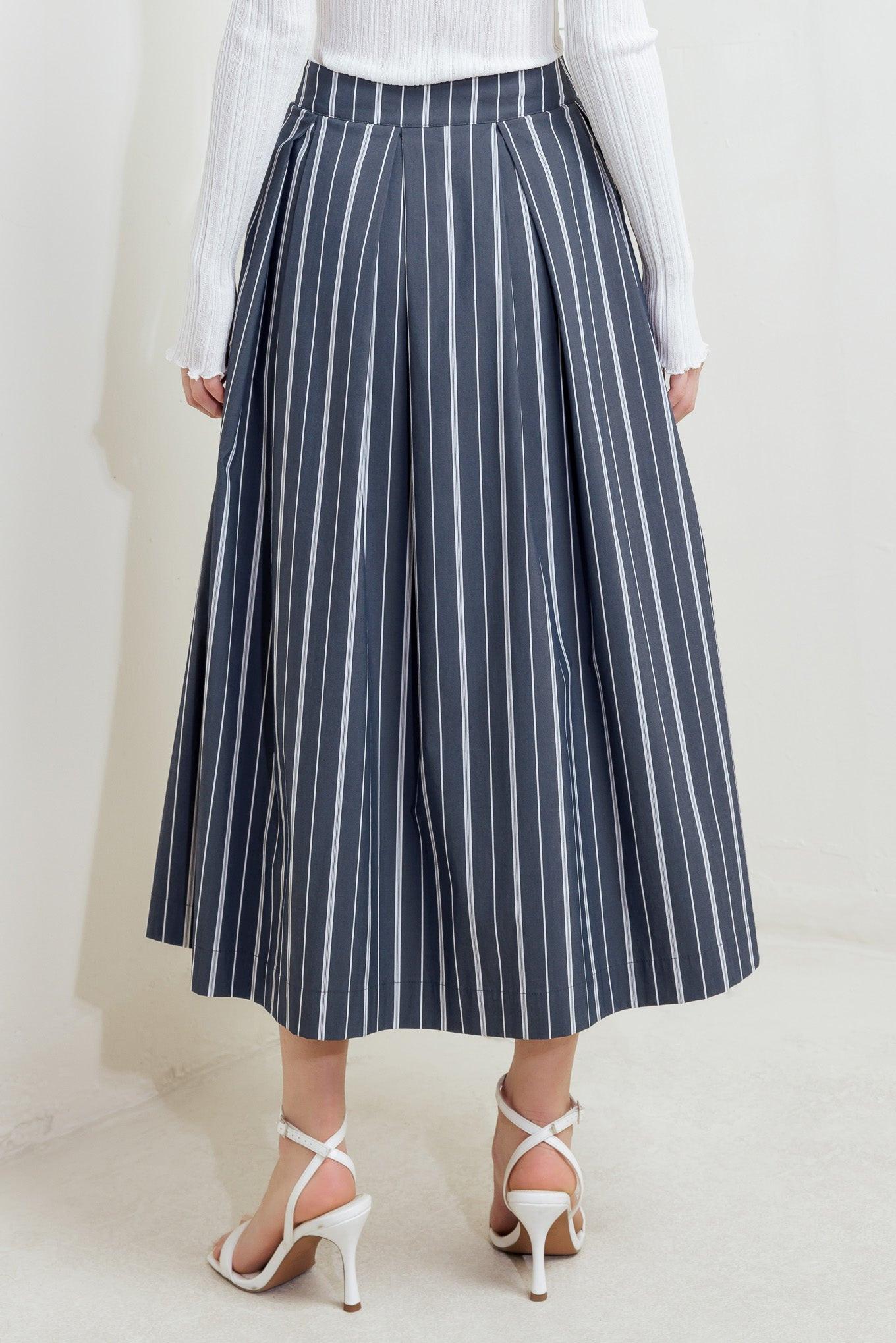 BEHIND THE GRIN WOVEN MIDI SKIRT.