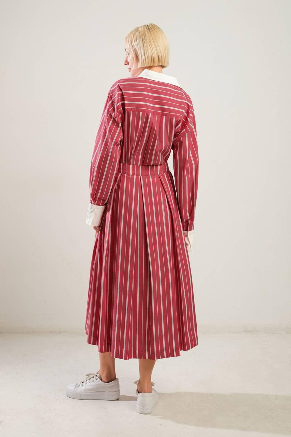BEHIND THE GRIN WOVEN MIDI SKIRT.