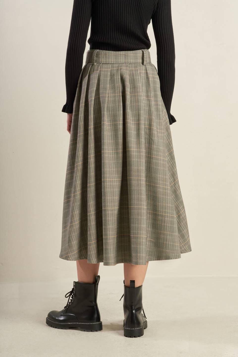 MOODY ALLURE WOVEN MIDI SKIRT.