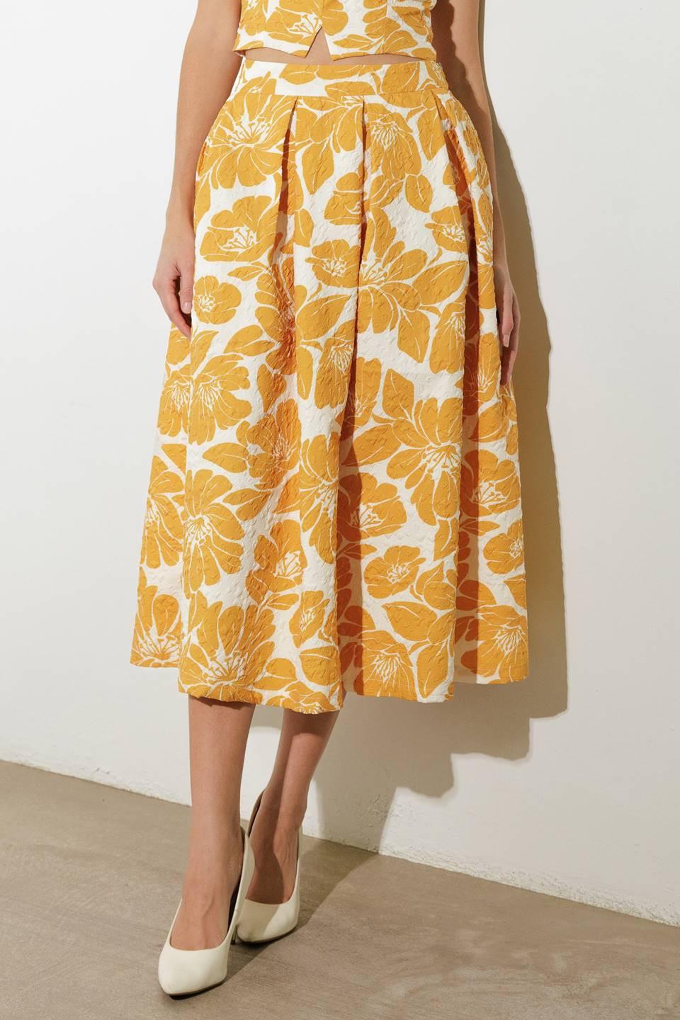 PLAIN OPTIMISM WOVEN MIDI SKIRT - Flying Tomato - SKIRTS - Freemarket