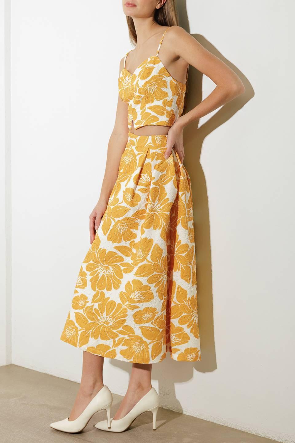 PLAIN OPTIMISM WOVEN MIDI SKIRT - Flying Tomato - SKIRTS - Freemarket