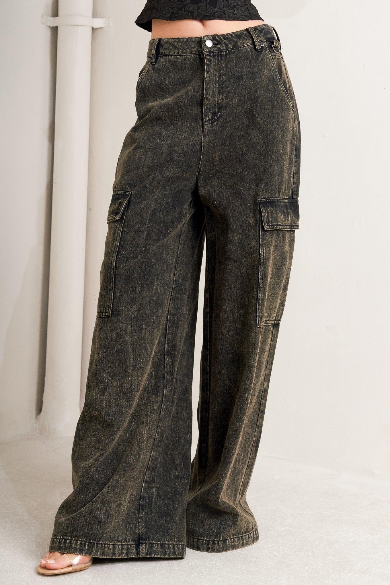 CAN'T BLAME ME GARGO DENIM PANTS.