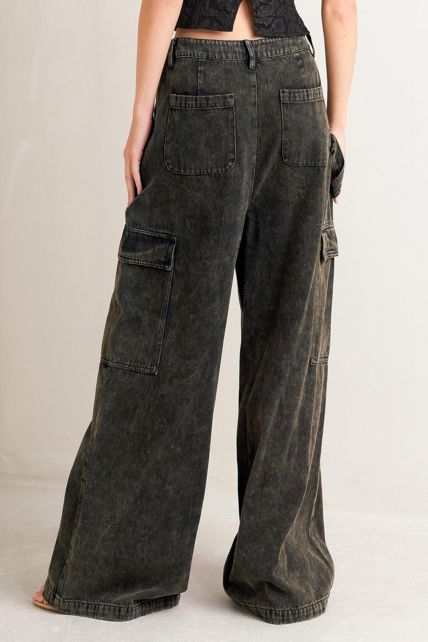 CAN'T BLAME ME GARGO DENIM PANTS.
