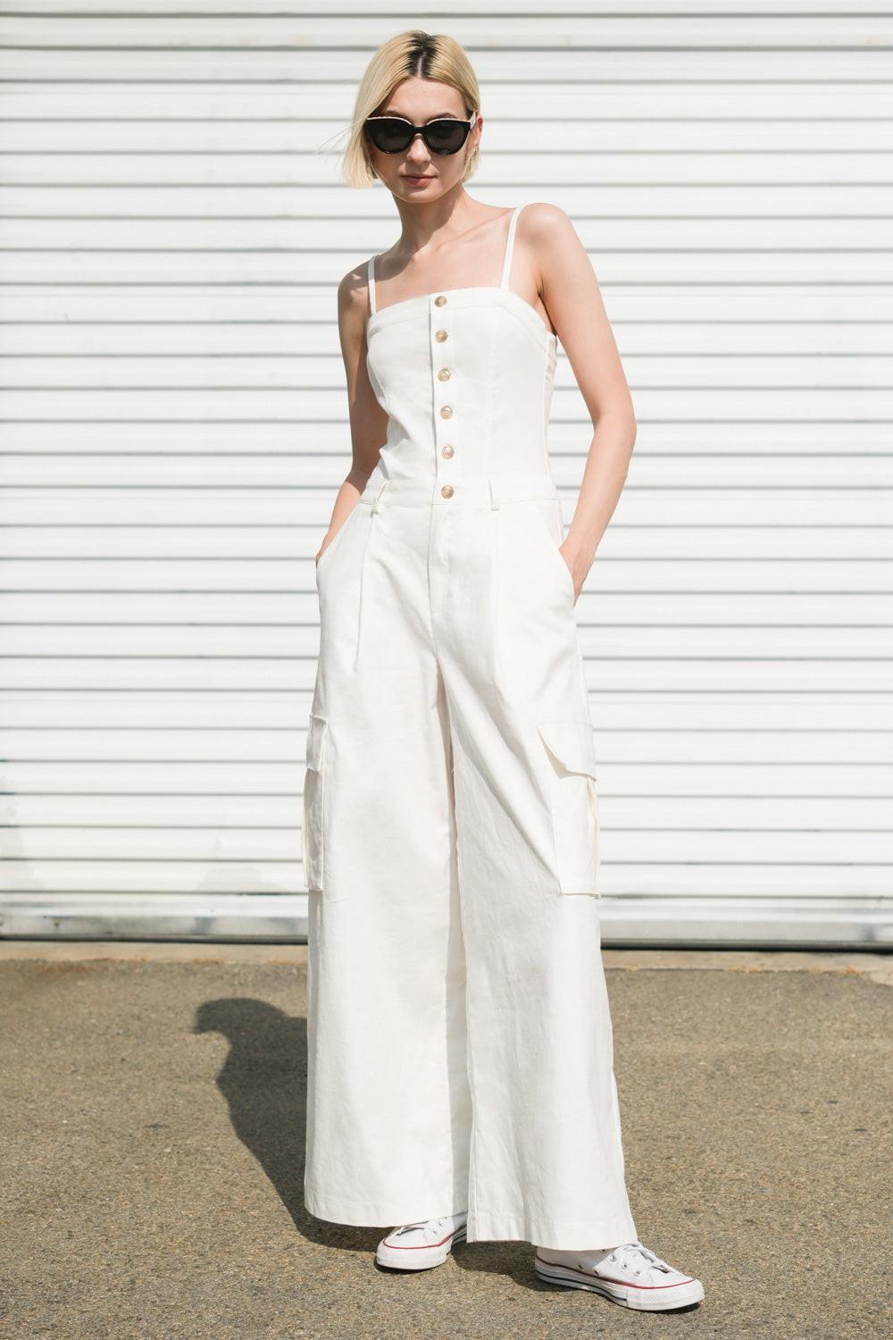 ROYAL AFFAIR WOVEN JUMPSUIT.