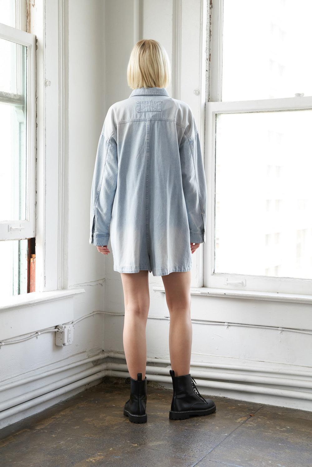 TURNING POINT DENIM ROMPER.