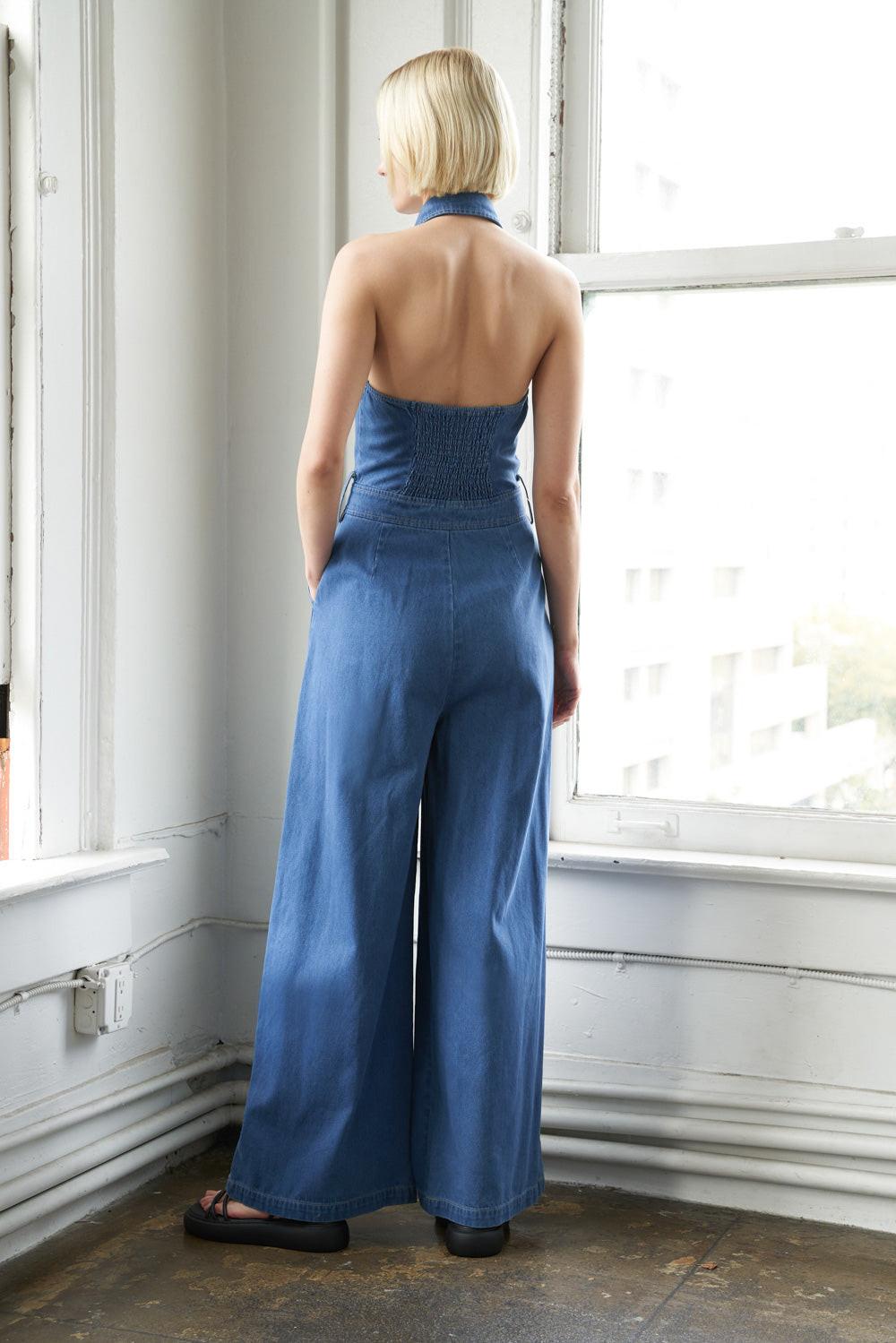 SERENE SEASONS DENIM JUMPSUIT.