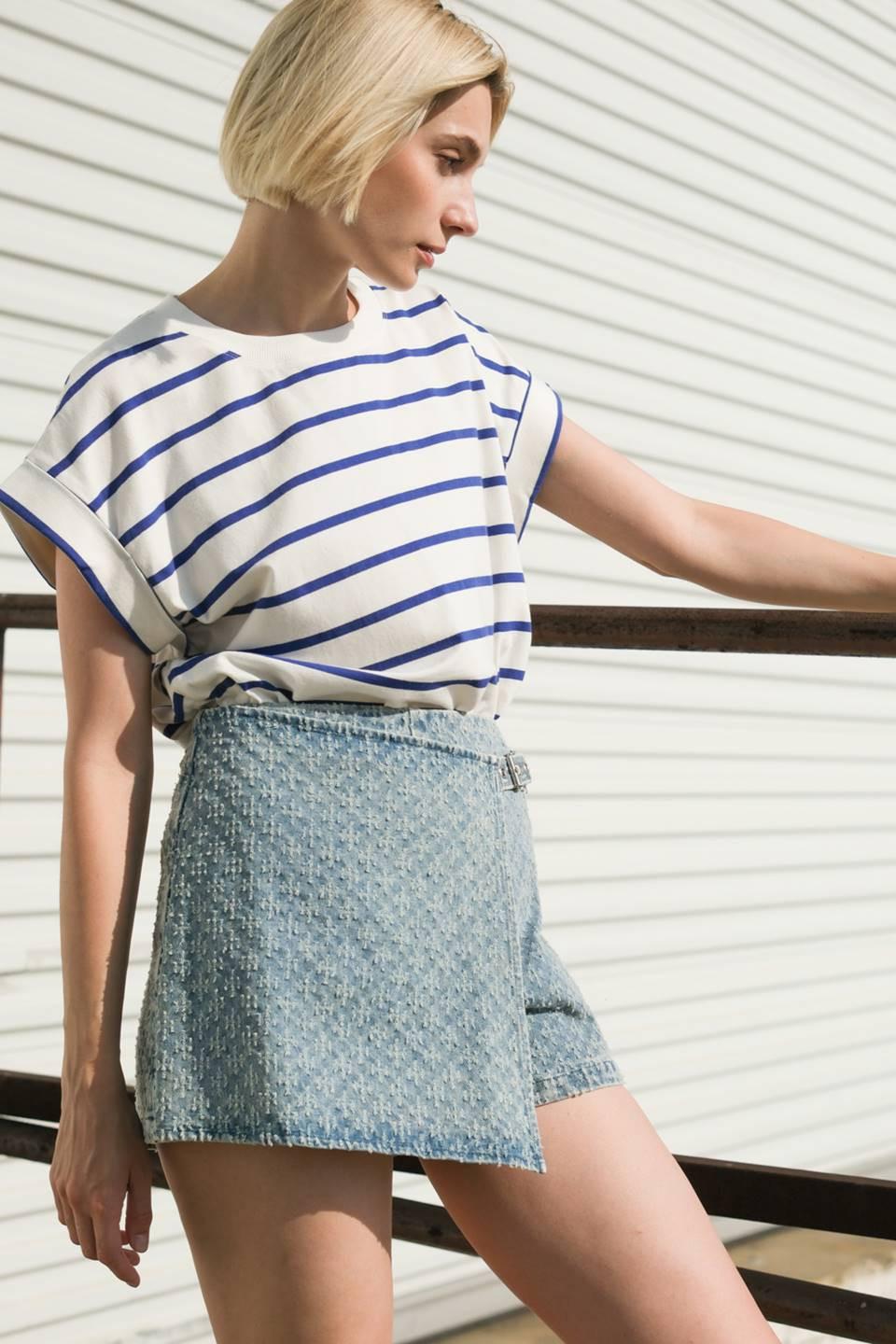 NO ONE PRETTIER DENIM SKORT.