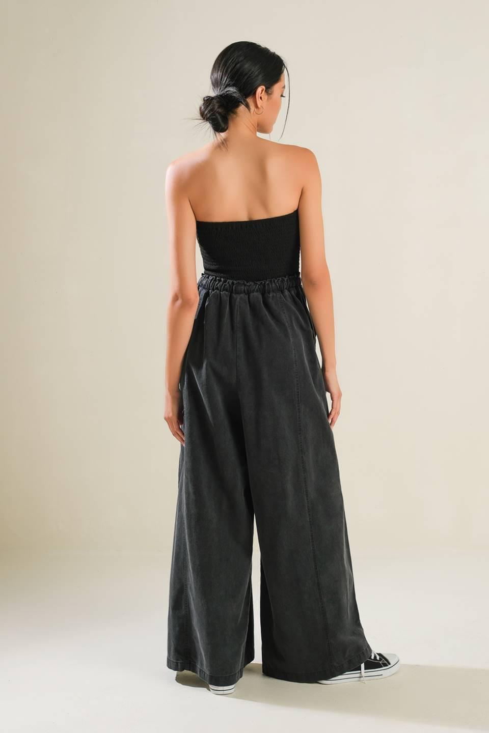 BLACK TEA WITH YOU MIX MEDIA JUMPSUIT.