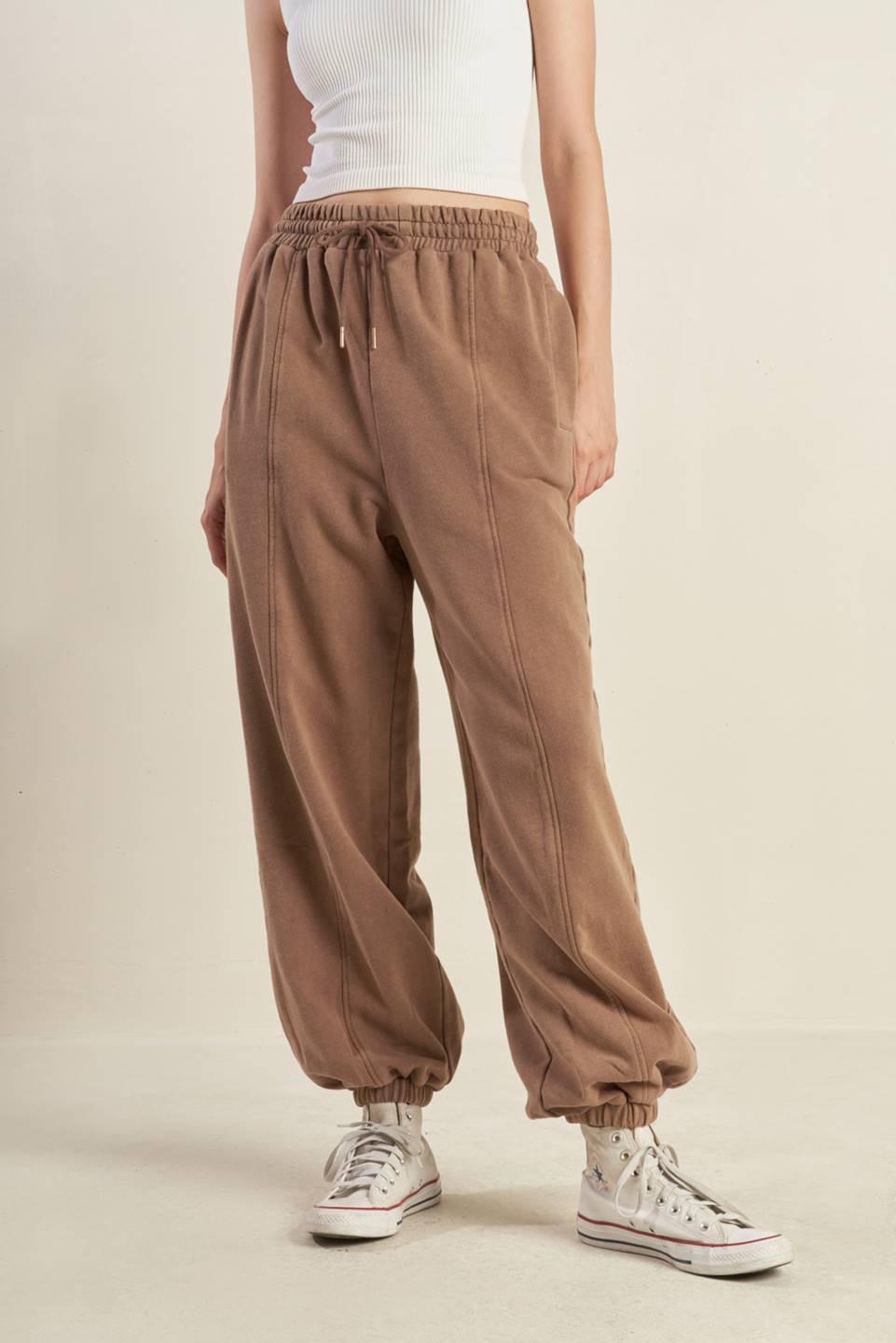 DELIGHTFUL DRAPE FRENCH TERRY JOGGER PANTS.