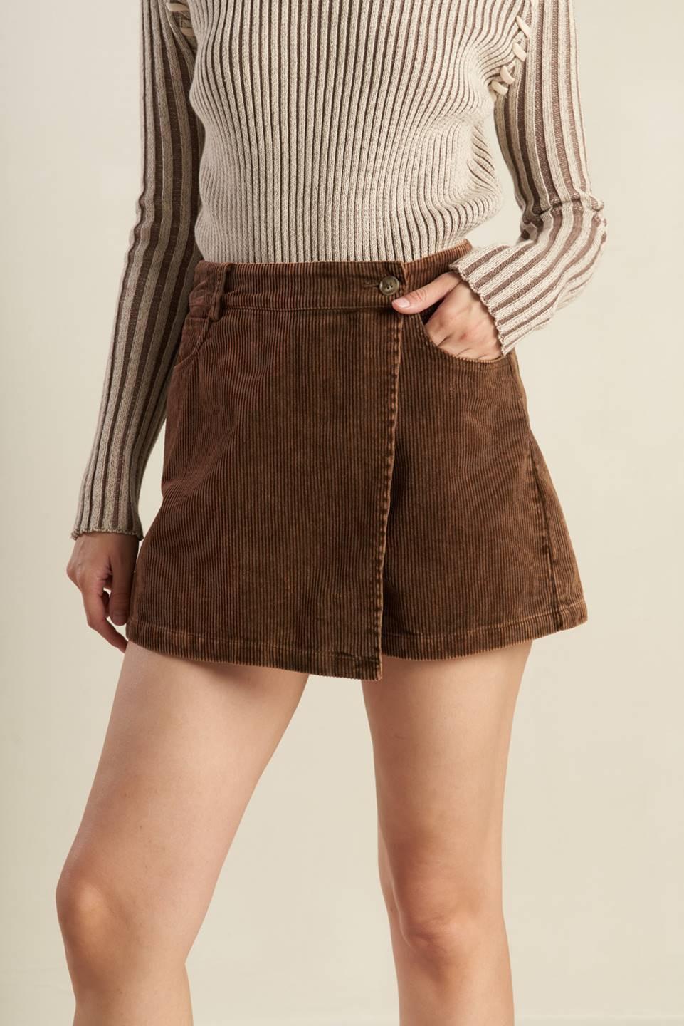 ESCAPING REALITY CORDUROY SKIRT.