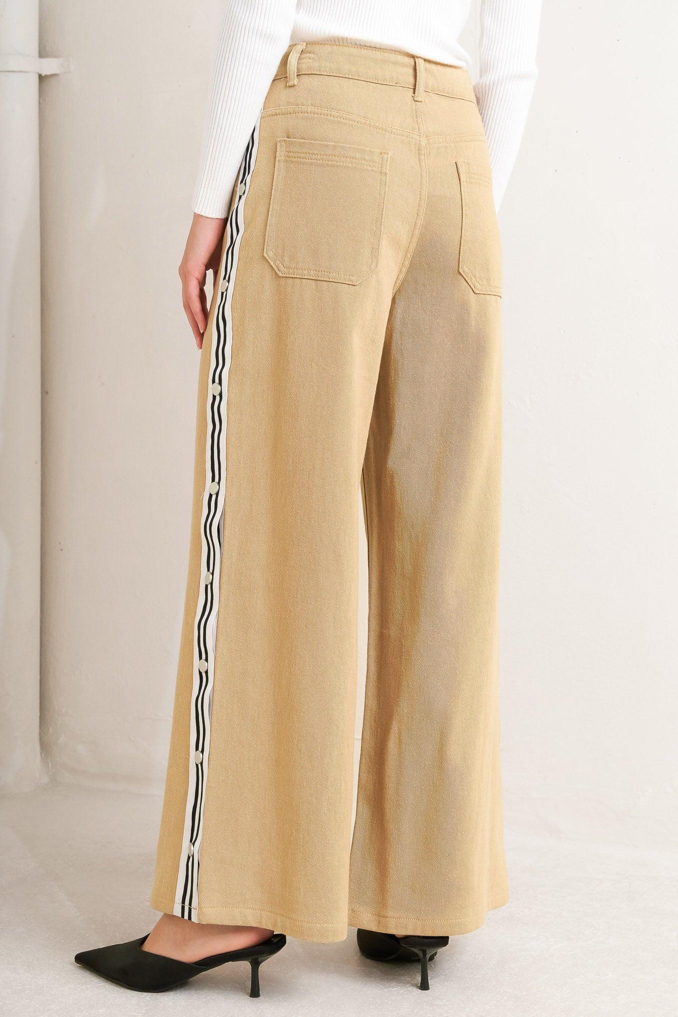 ELEGANT ELEVATION WOVEN TWILL PANTS.