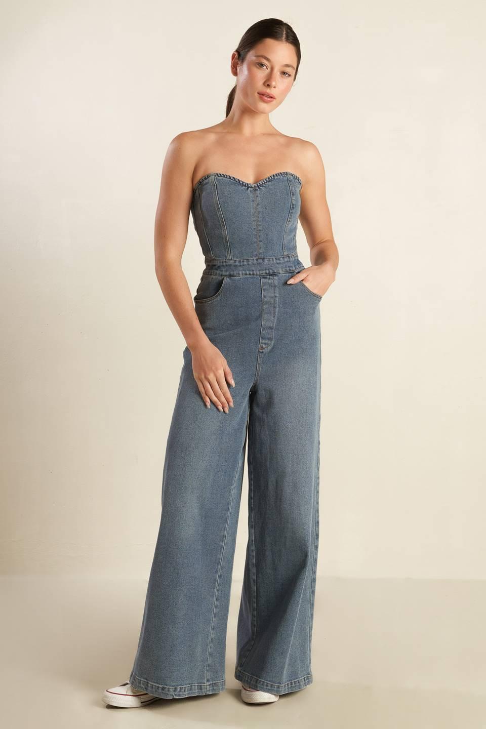 LOOK WHAT WE STARTED DENIM JUNPSUIT.