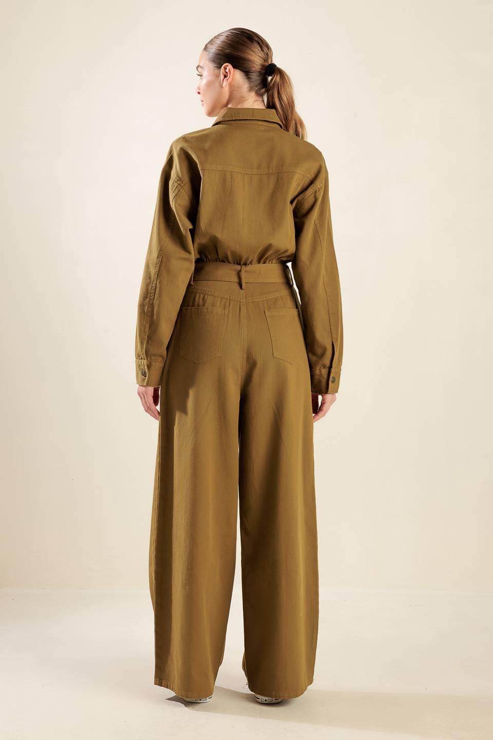 FLEETING WHISPERS TWILL JUMPSUIT.