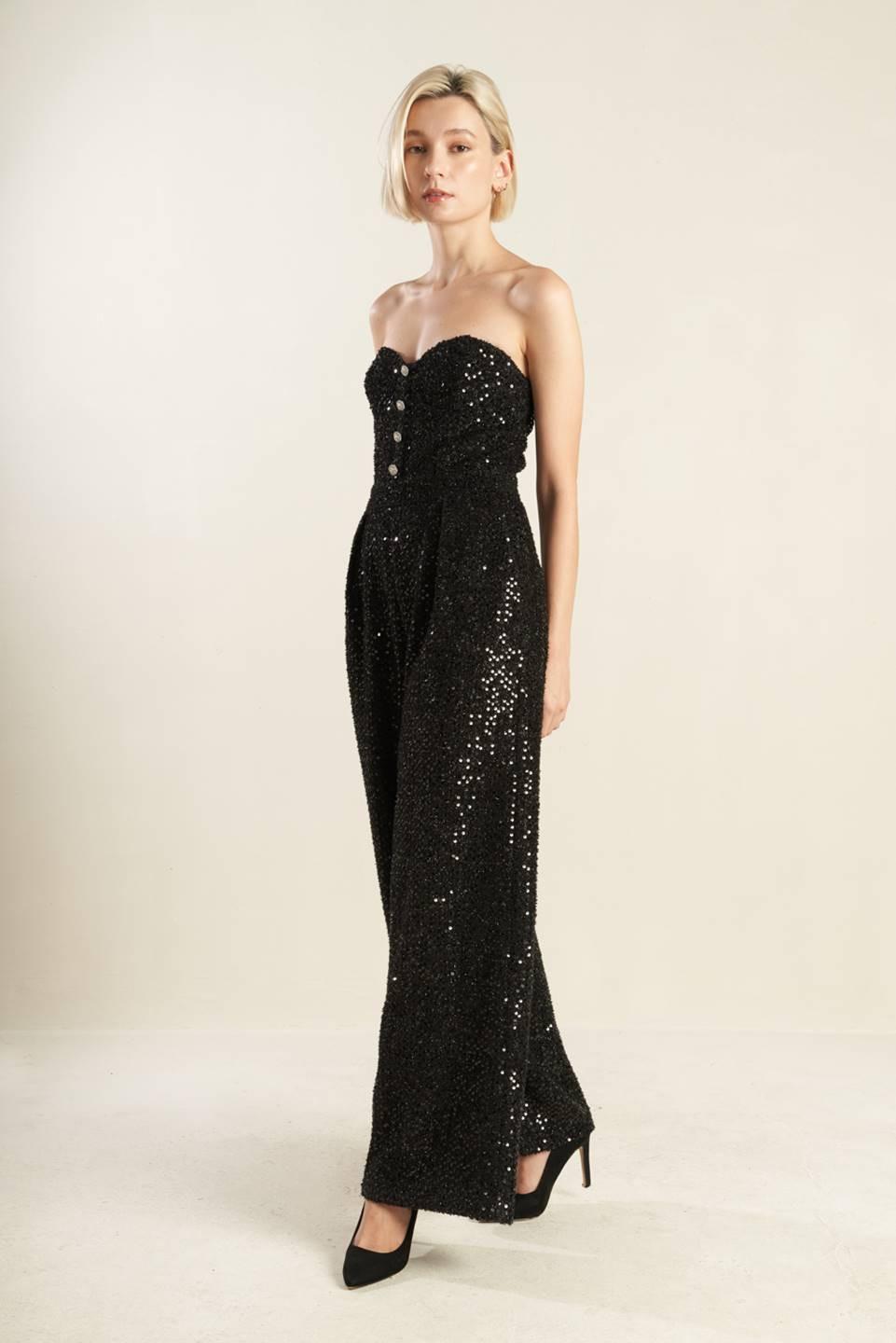 DOESN'T ADD UP SEQUIN JUMPSUIT.