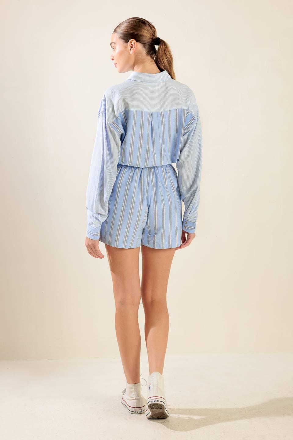 HOLD ME CLOSE WOVEN ROMPER.