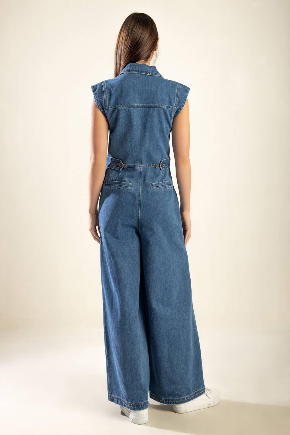 OVER YOU AGAIN DENIM JUMPSUIT - Flying Tomato - JUMPSUIT - Freemarket