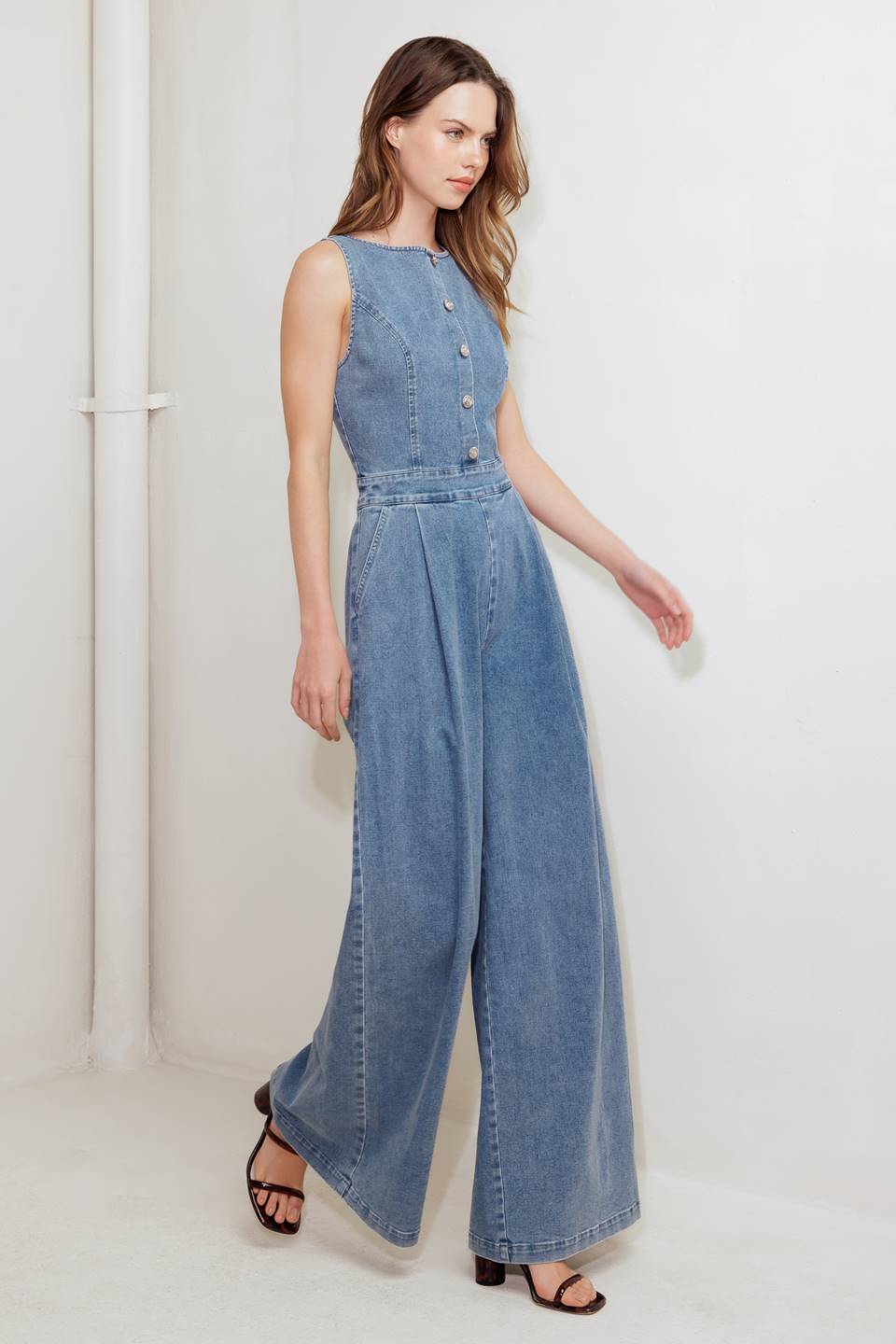 ALL SET AND STYLED DENIM JUMPSUIT