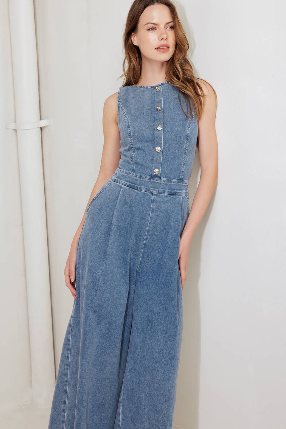 ALL SET AND STYLED DENIM JUMPSUIT