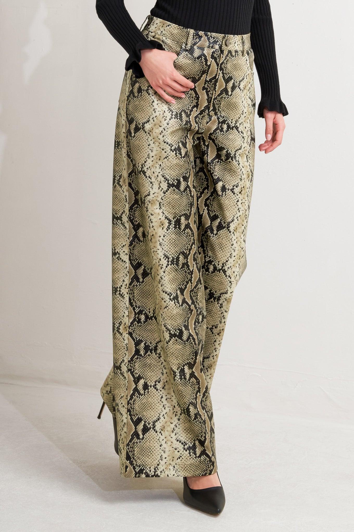 GLAM VENOM FAUX LEATHER PANTS.