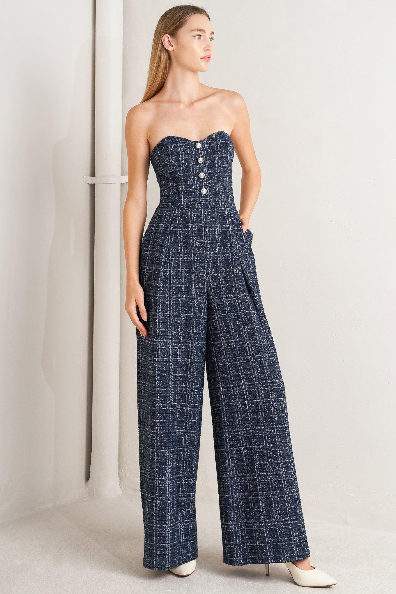ELEGANT PARTY TWEED JUMPSUIT.