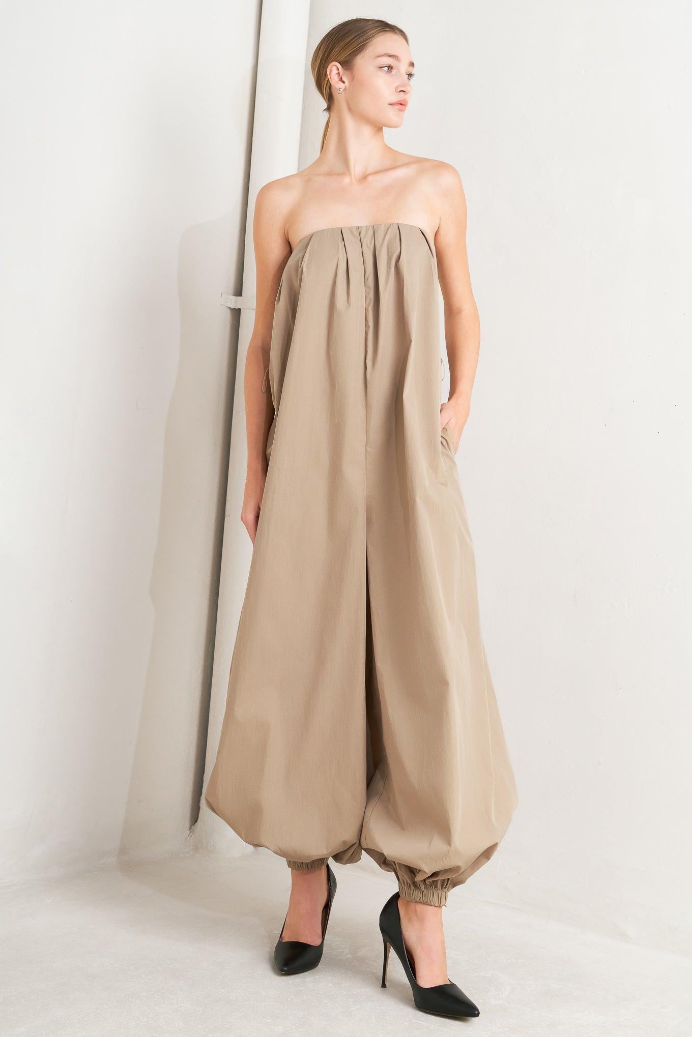 QUIET SENSUALITY WOVEN JUMPSUIT.