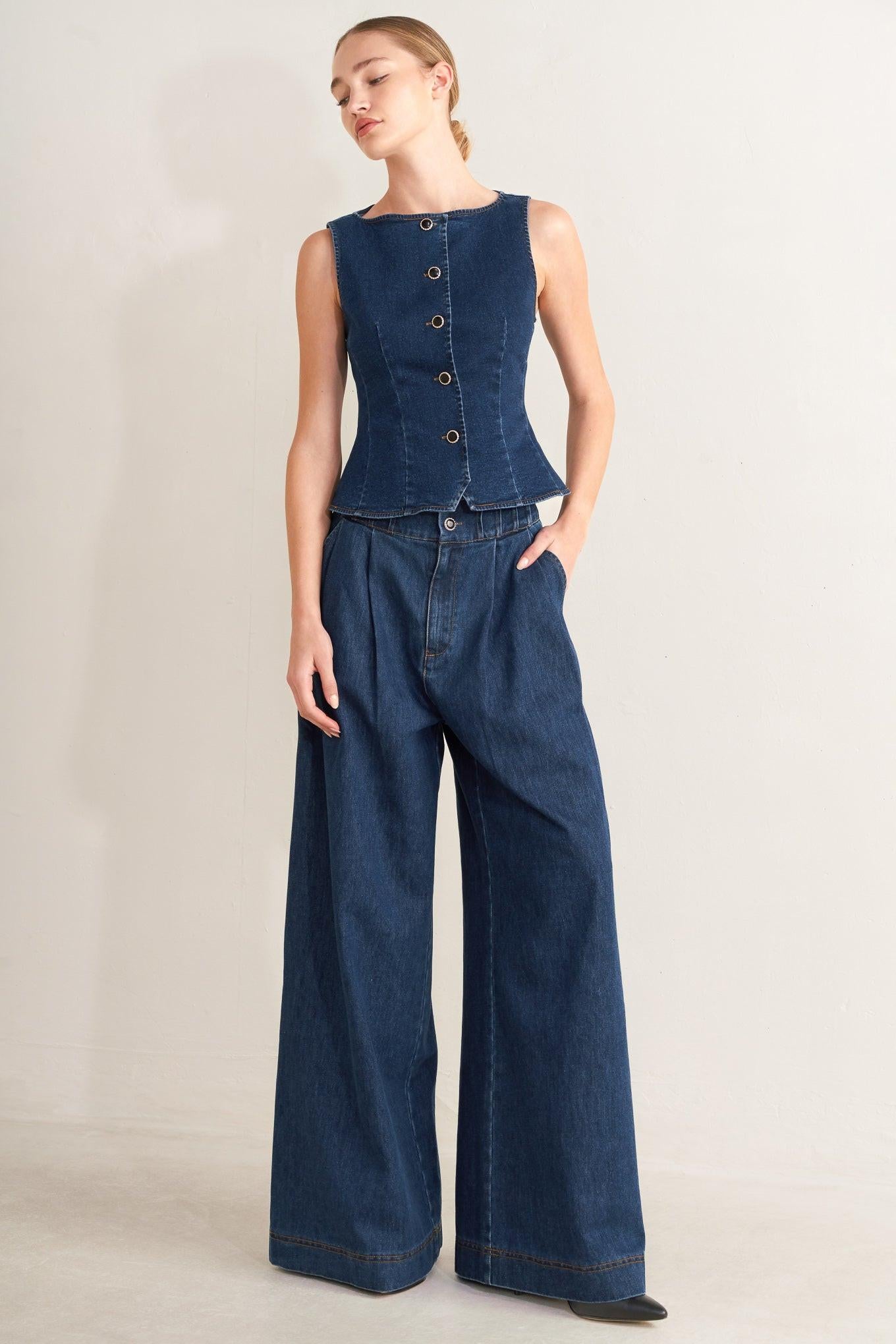 OCEAN DRIVE WIDE DENIM PANTS.