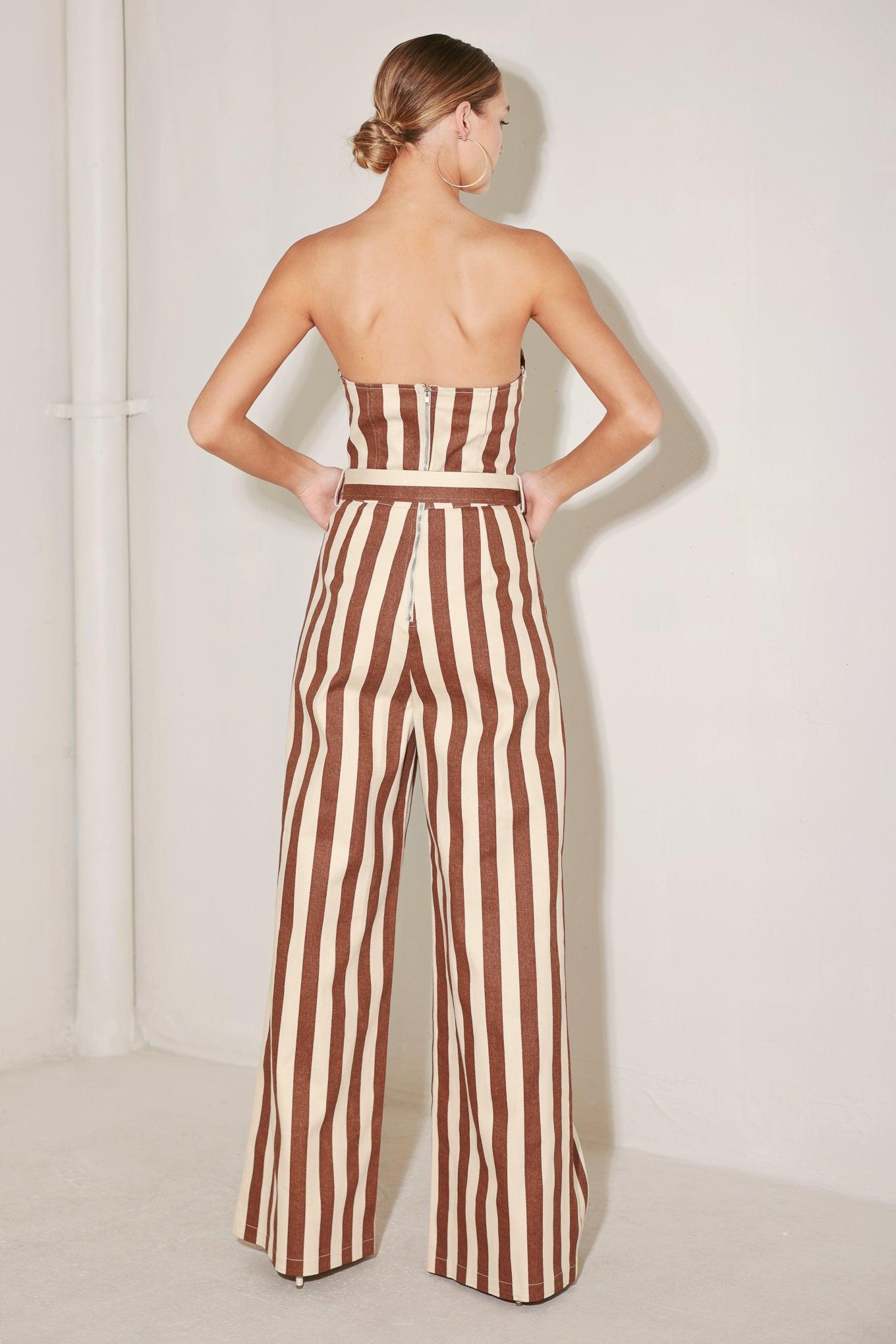 GOLDEN STRIPE ERA WOVEN JUMPSUIT.