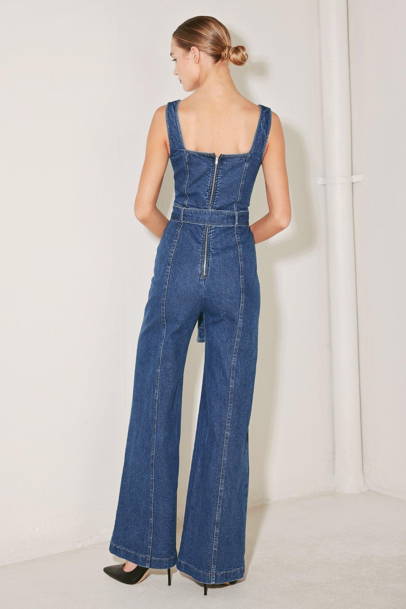 WESTSIDE GLAM DENIM JUMPSUIT.