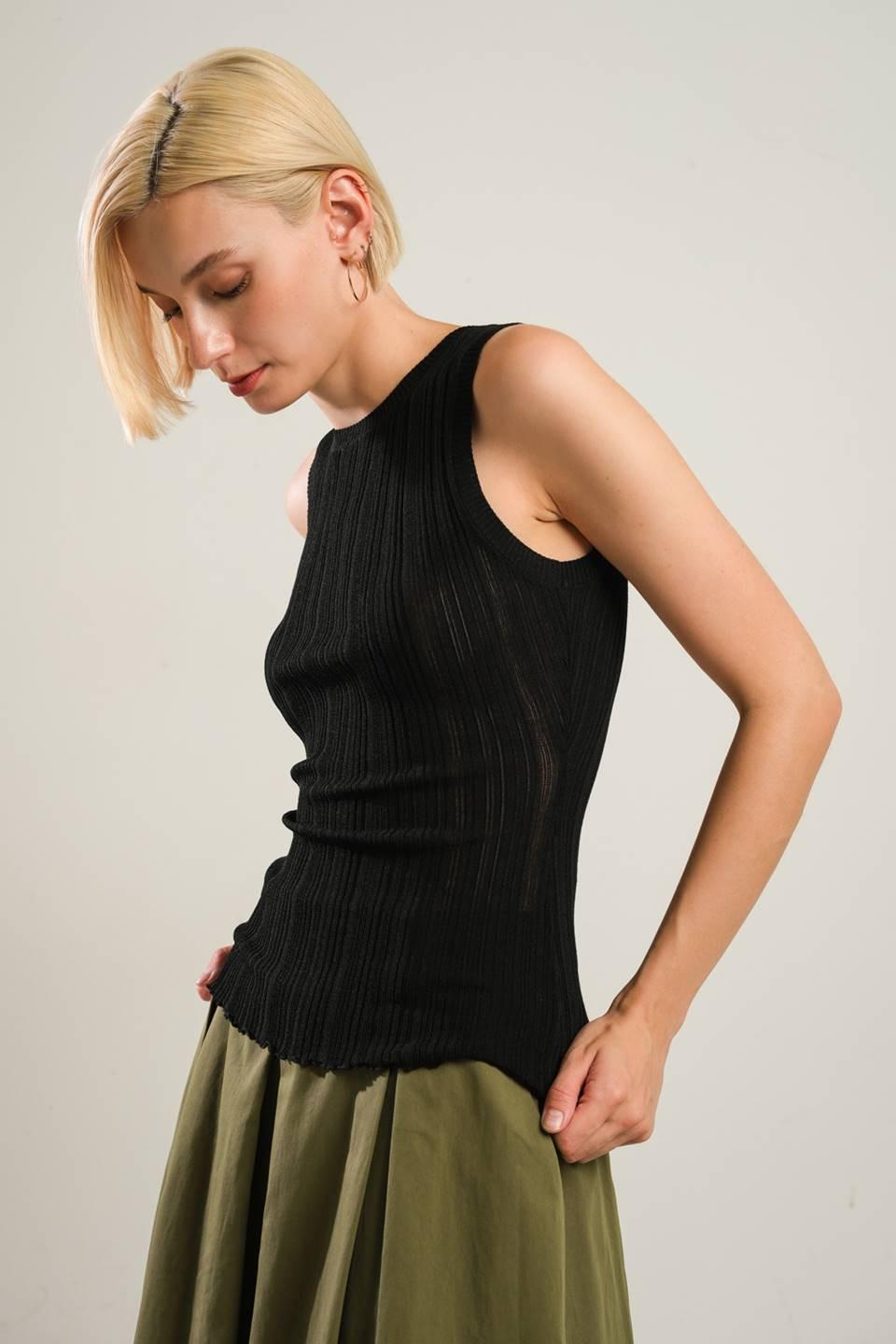 BE RIGHT BACK BLACK SWEATER TOP.