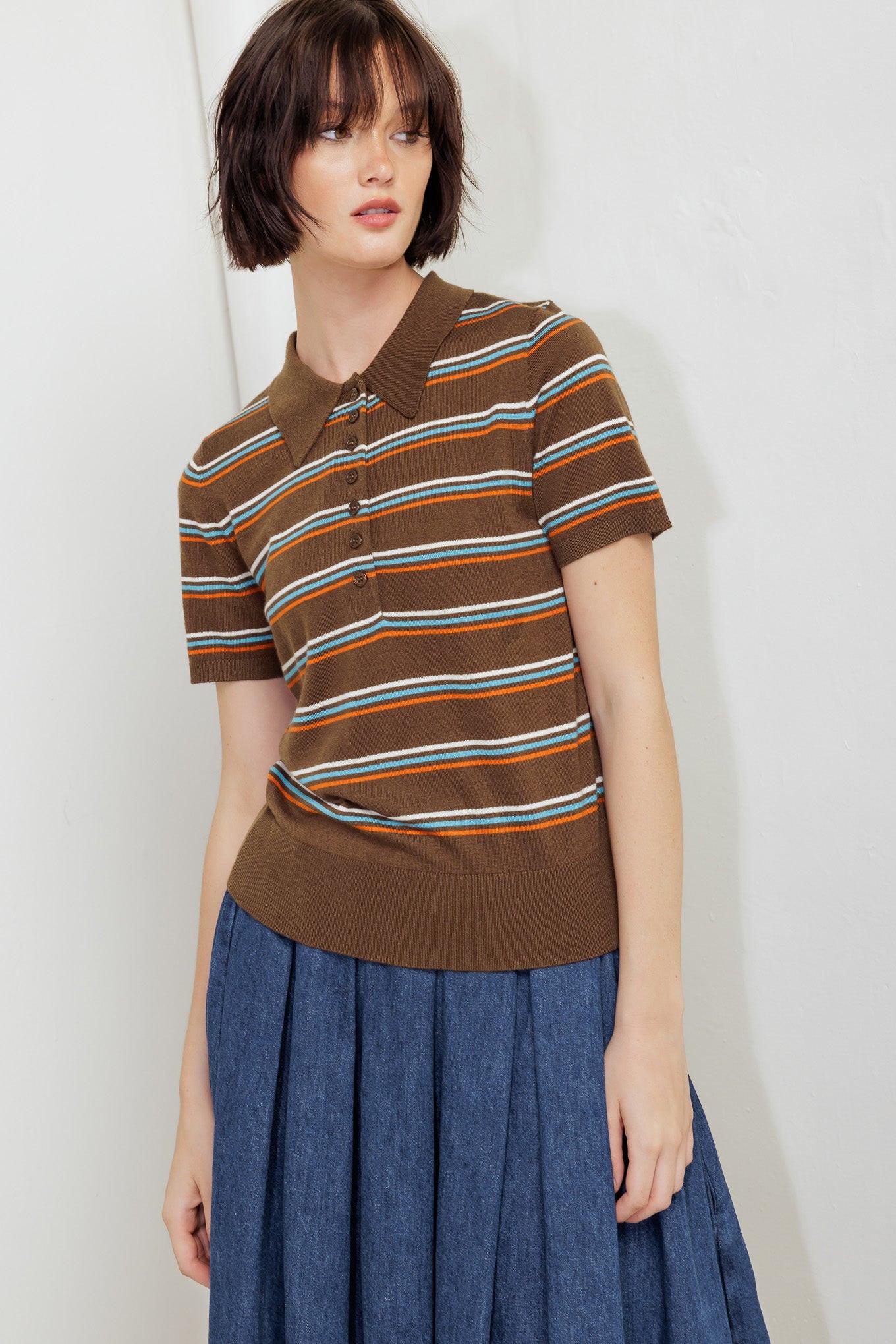 PRETTY IN PARADISE POLO TOP.