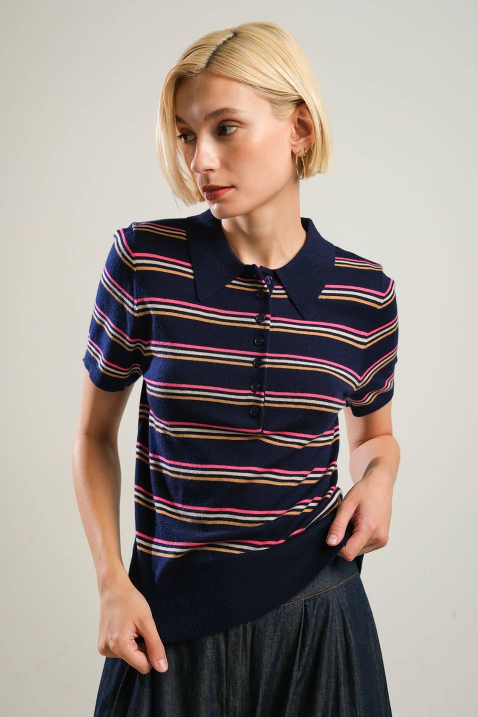 PRETTY IN PARADISE POLO TOP.