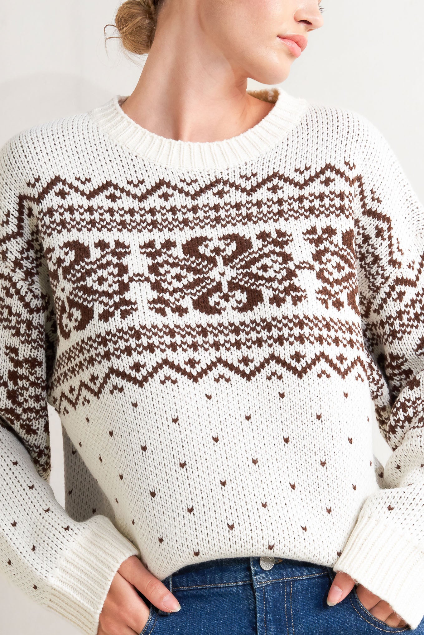 A pullover sweater knit top