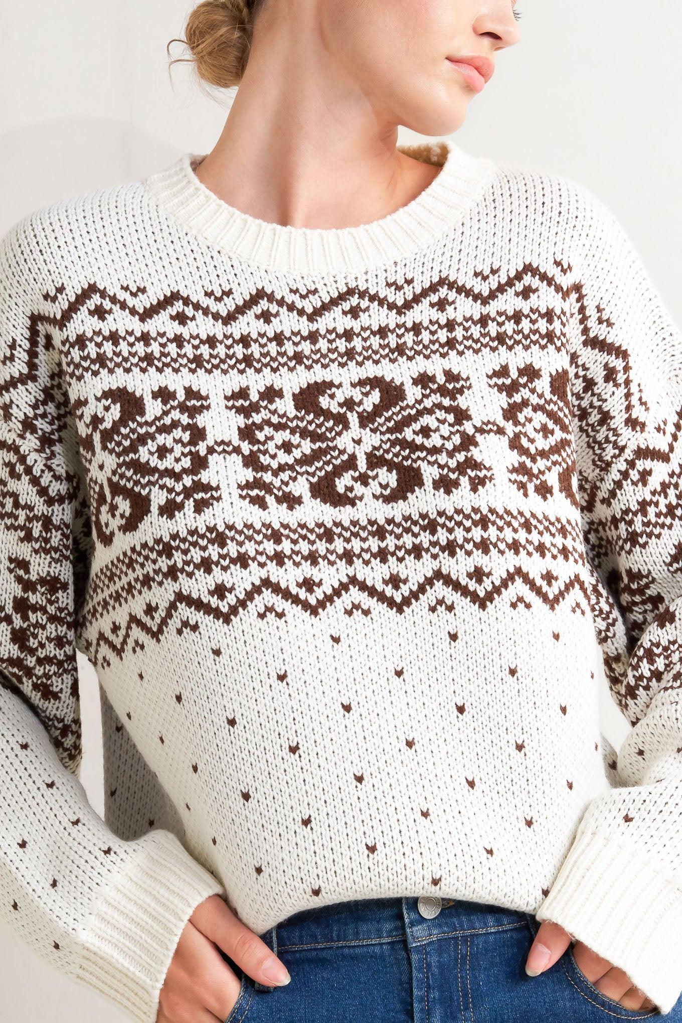 SNOWFLAKE GLAM PULLOVER SWEATER TOP.