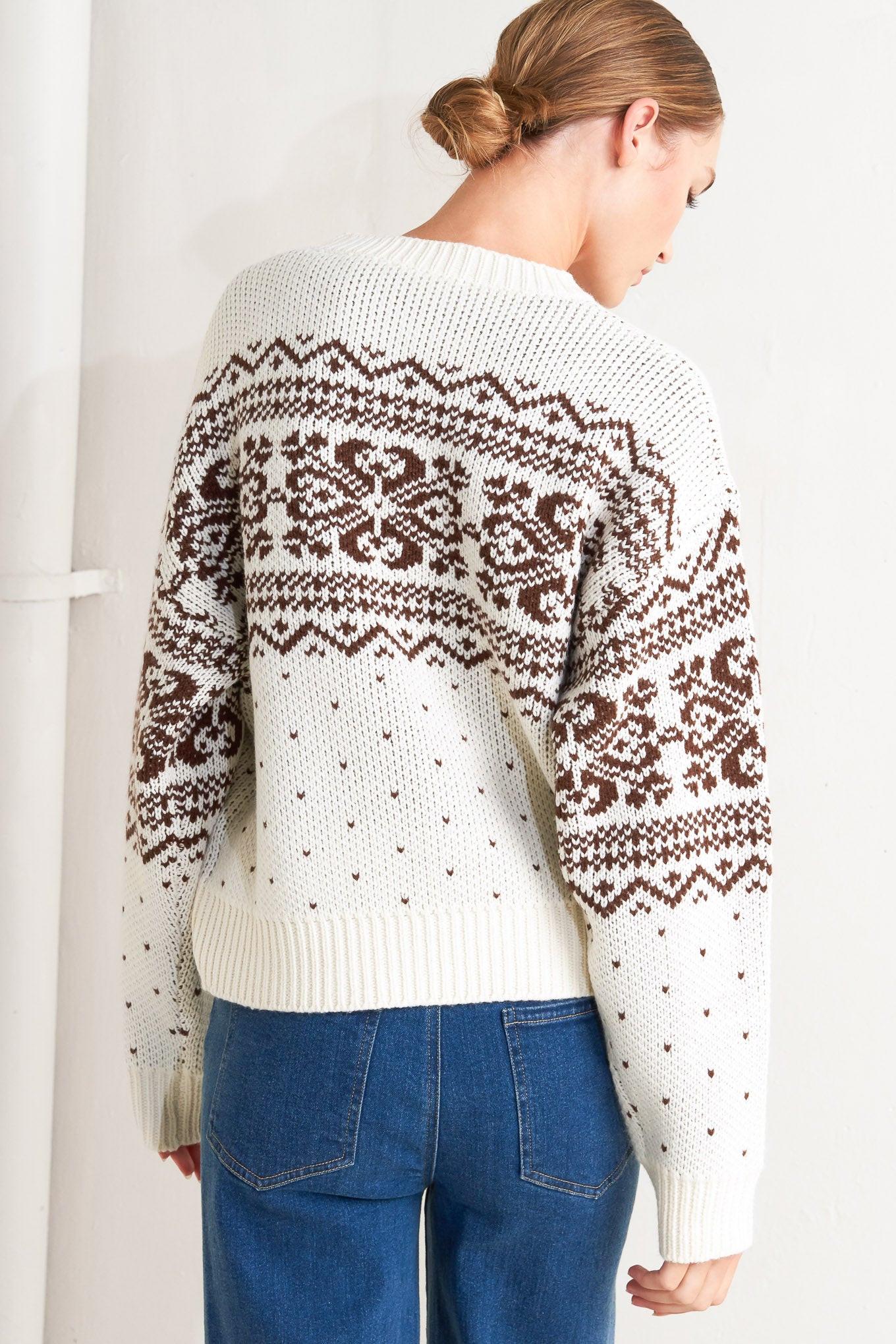 SNOWFLAKE GLAM PULLOVER SWEATER TOP.